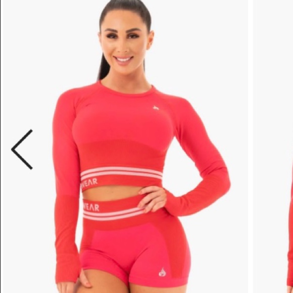 Brand new freestyle seamless ryderwear red crop longsleeve gym top - Picture 2 of 3
